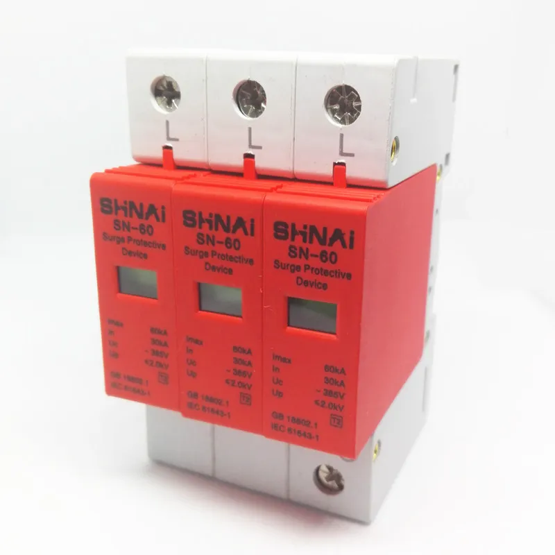 Устройство защиты от перенапряжения SPD 30KA - 60KA 3P устройство Электрический дом