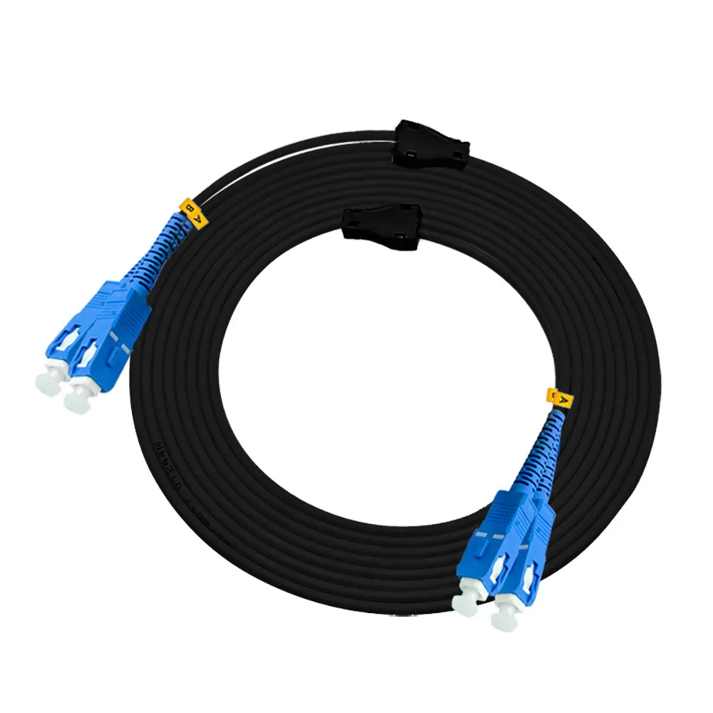 

16FT Outdoor Armored 5Meters SC-SC Duplex 9/125 OS1 SC/UPC Singlemode Fiber Optic Cable Patch Cord Jumper SC to SC SC/PC-SC/PC