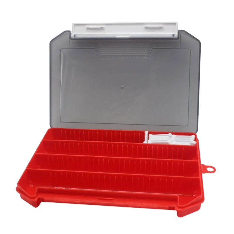 

Fishing Tackle Box Storage Tray with Removable Dividers Fishing Lures Hooks Accessories Organizer Holder