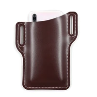 outdoor sports work mobile phone bag wear belt mens hanging pockets retro crazy horse leather leather cell phone pocket