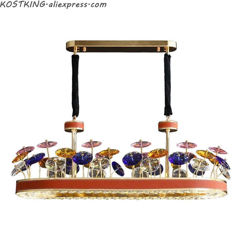 

Роскошные светодиодные люстры в стиле пост-модерн для гостиной, лобби, виллы, креативное освещение, подвесные хрустальные светильники K9, бо...