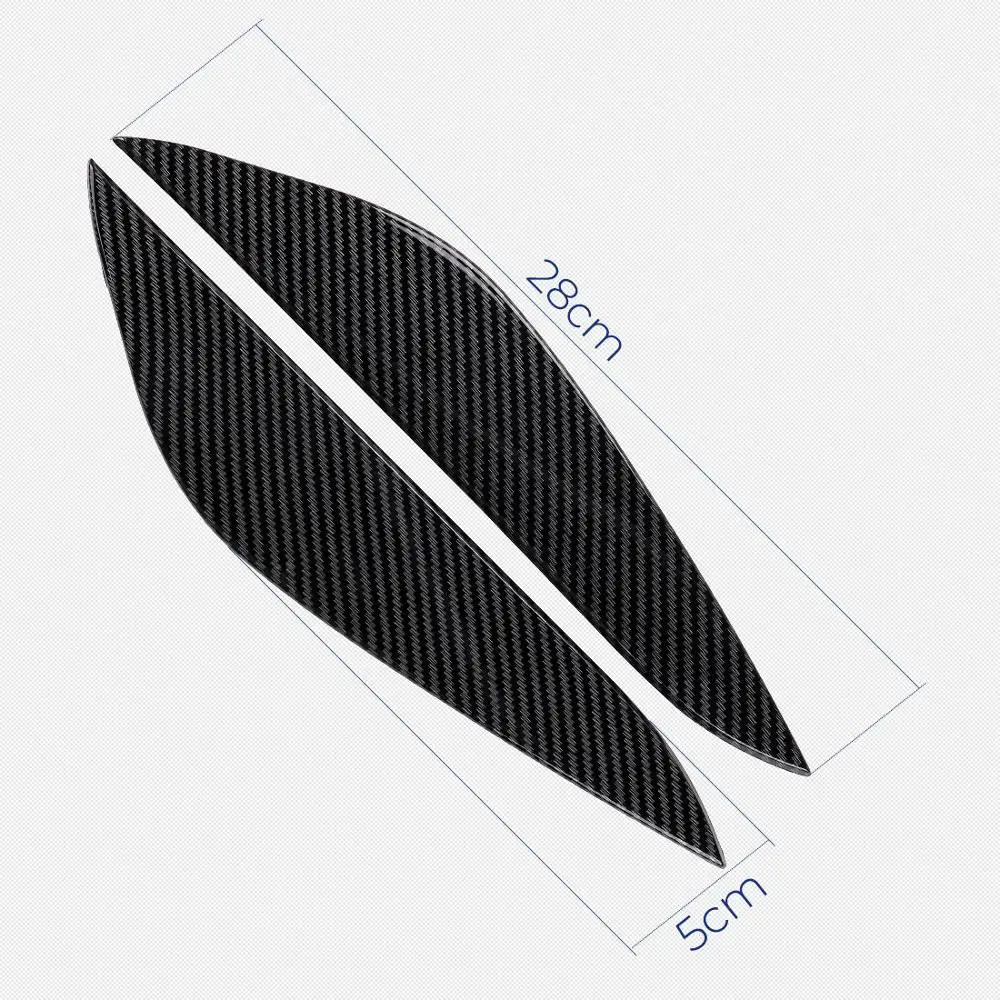 

2pcs Car Headlight Cover Eyelids Eyebrow For Tesla Model 3 2017-2020 Black Carbon Fiber Look Eyelid Trim