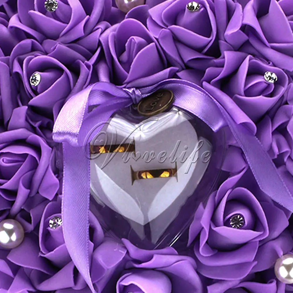 Красочные кристаллы жемчужные свадебные кольца подушки ленты искусственный