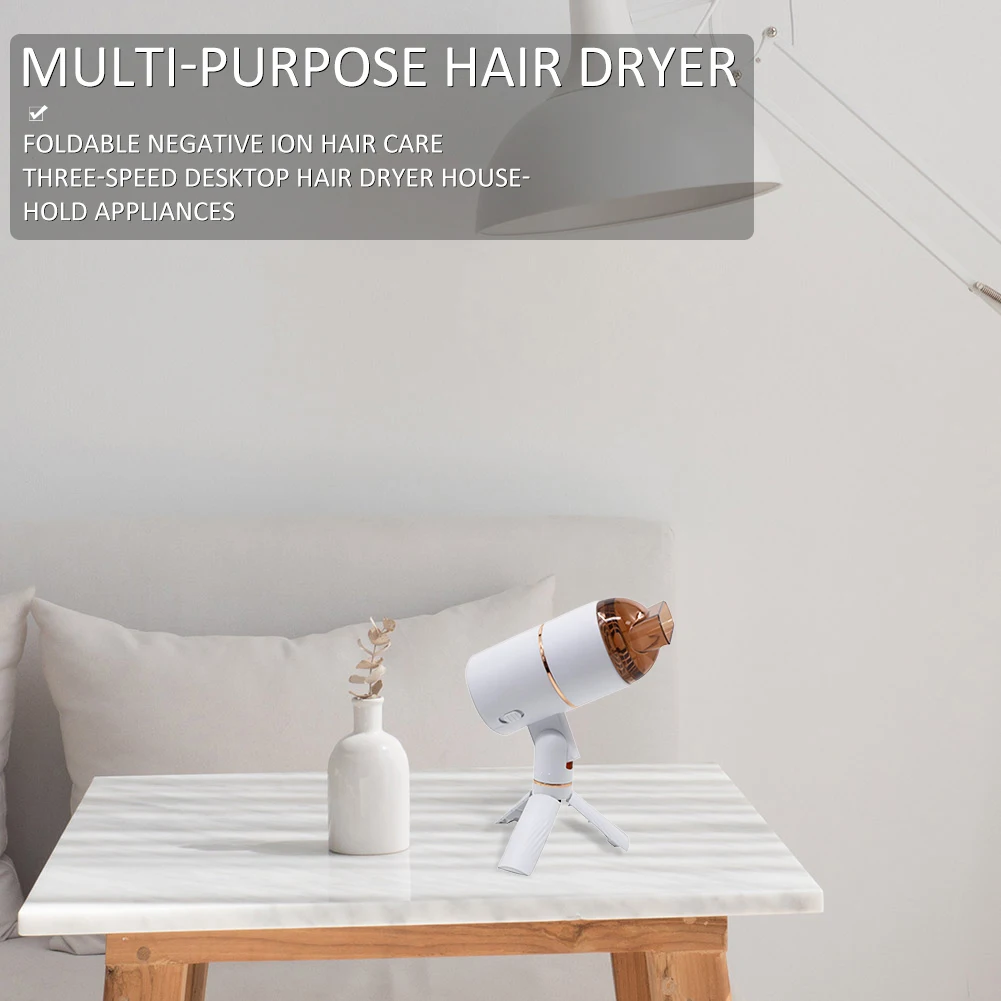 

Multifunctional Hair Dryer Foldable Negative Ion Three Gear Quick Dry Desktop Portable Diffuser Hair Dryer Hairdressing Supplies