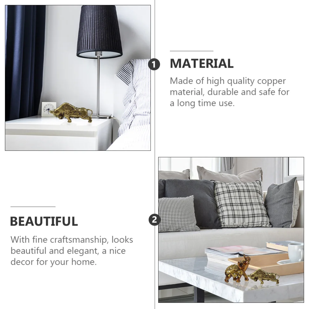 

2 Pcs Ox Shape Desktop Ornament Creative Ox Figurine Desktop Adornments