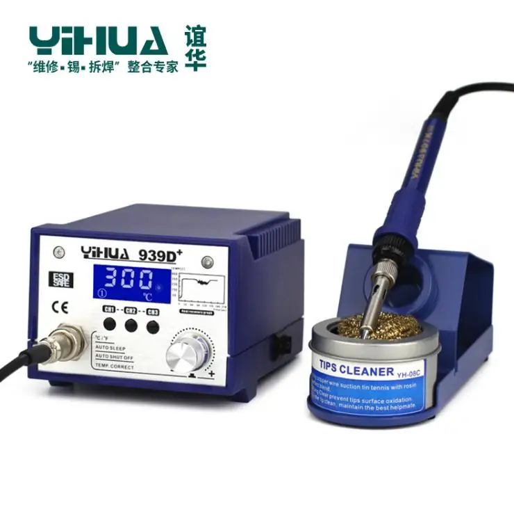 YIHUA 939D+ паяльная станция s Высокая мощность термостат умная паяльная станция 75 Вт Регулируемая температура 110 В 220 В паяльная станция