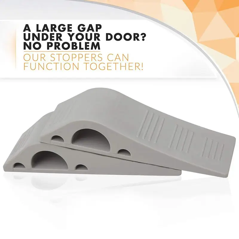 Door Stopper 2 Pack Set Premium Heavy Duty Stop Rubber Wedge with Decorative Storage Holder-Perfect Doorstop for Draft St | Обустройство