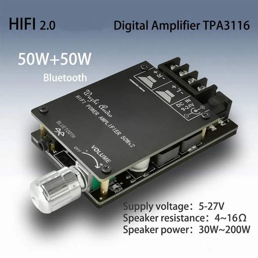 ZK-502L MINI Bluetooth 5 0 беспроводной аудио цифровой усилитель мощности стереоплата 50 Вт *
