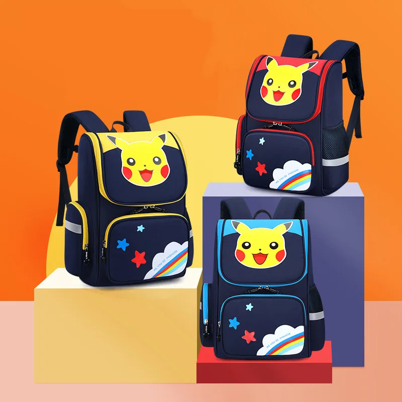 Новый рюкзак с покемоном из мультфильма аниме рюкзаки парусины Пикачу