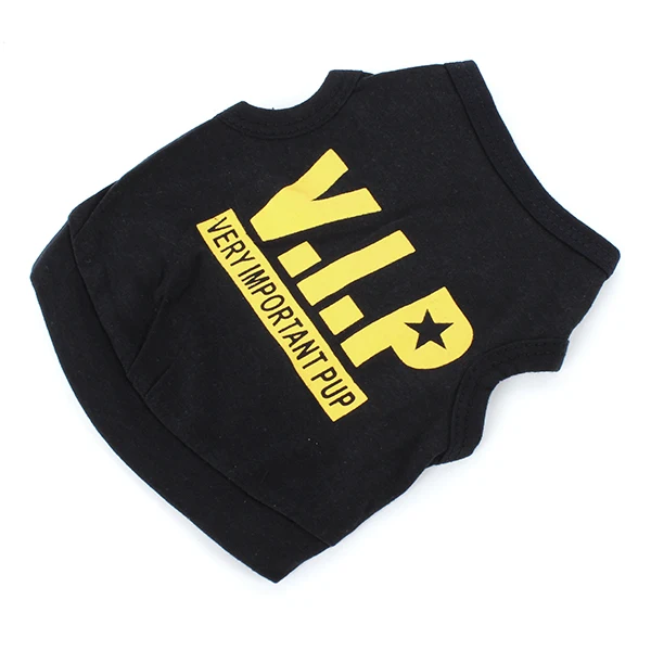 

Dog Puppy Clothing Blend VIP Pattern Cotton T-Shirt Clothes Vest Black Teddy Pet
