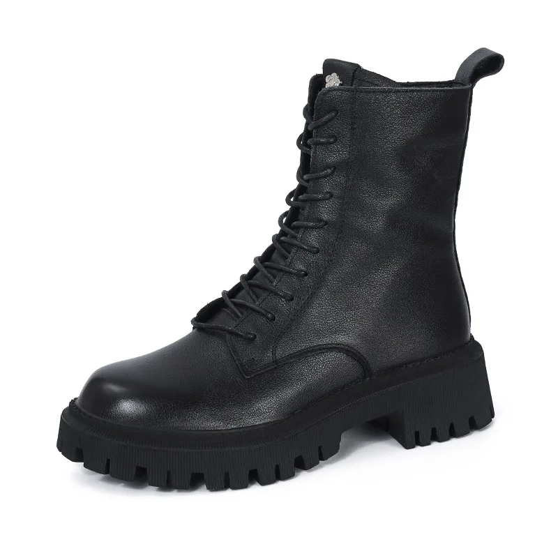 

Thick bottomed Martin boots women's British fashion winter boots spring and autumn single boots leather shoes popular this year