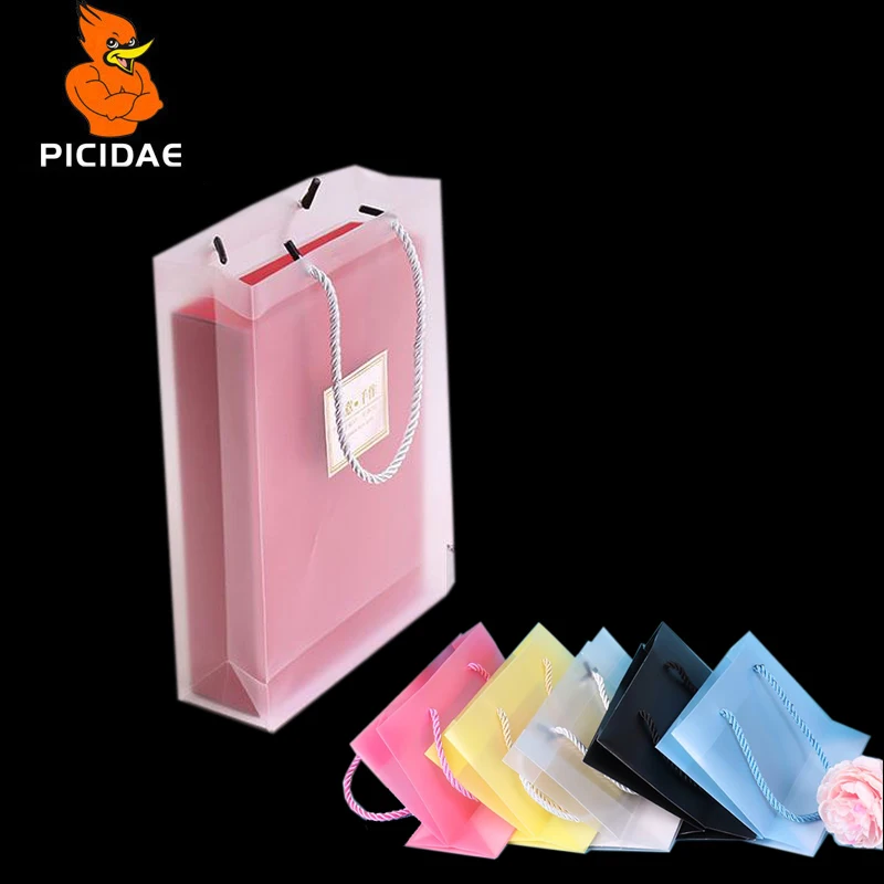 Матовая прозрачная сумка тоут из полипропилена пластиковая упаковочная коробка