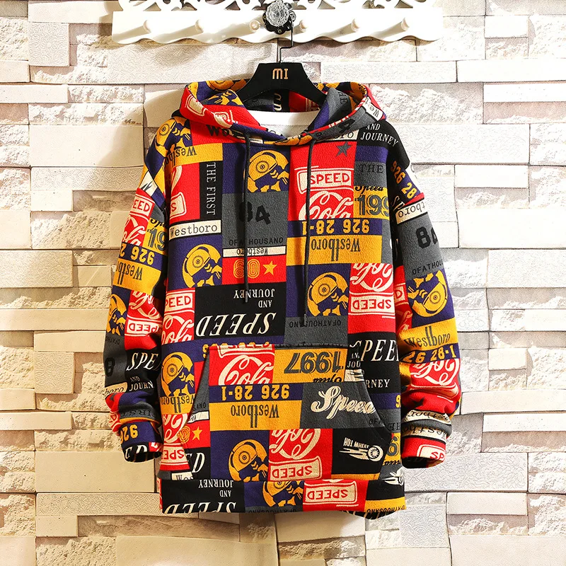 

Harajuku Hip Hop Men Hoodies 2020 Spring Autumn Casual Printing Hoodies Sweatshirts Men Oversized loose Fashion Brand Hoodies