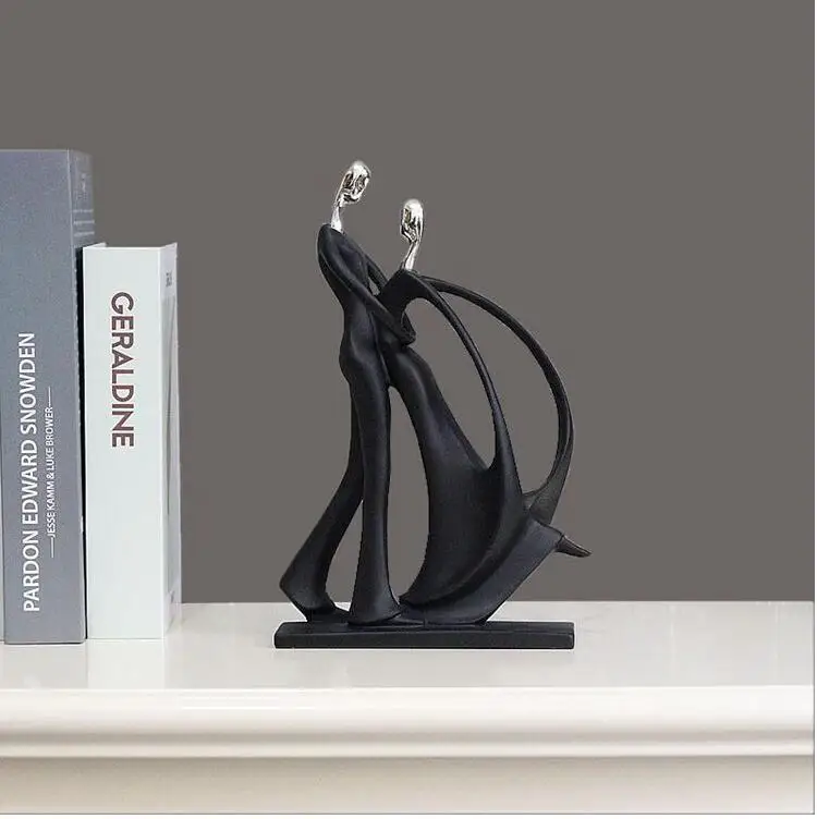 Простые современные смолы танец пара статуя украшения дома гостиной настольные Предметы интерьера отеля стол фигурки Украшение Искусство