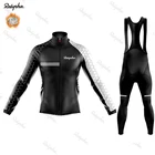 Зимний теплый флисовый комплект одежды для велоспорта Ralvpha с длинными рукавами, трикотажные брюки, одежда для велоспорта, Мужская одежда для горного велосипеда