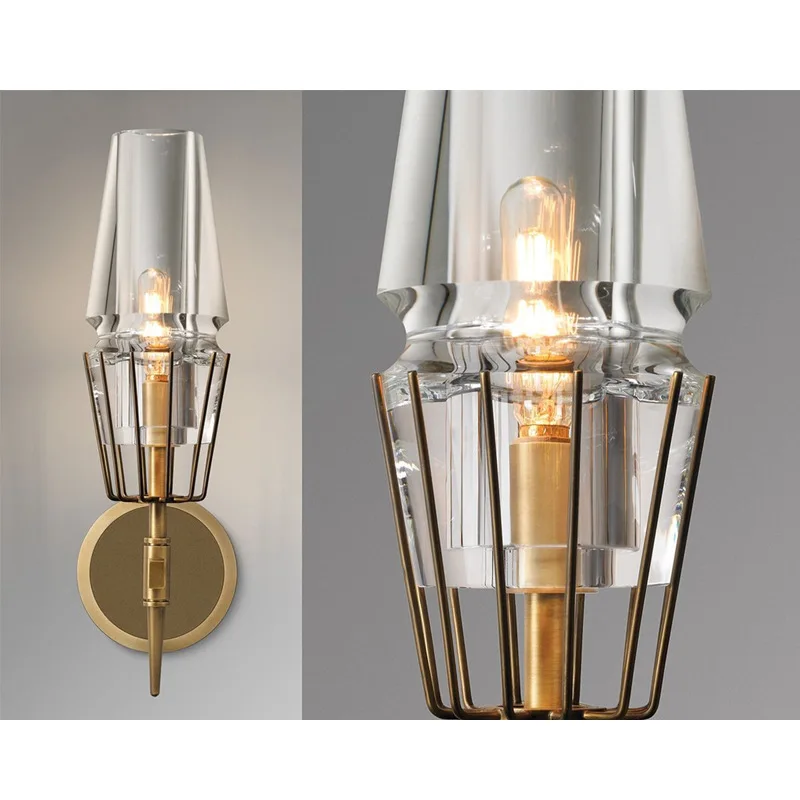 

Modern crystal wall lamp gold sconce lights AC110V 220V fashion luxury lustre living room bedroom light fixtures