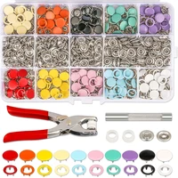 plier tool 10 color metal sewing buttons hollowsolid prong press studs snap fasteners for installing clothes bags blue black