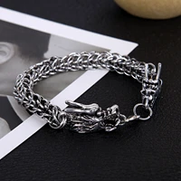 vintage stainless steel dragon bracelets for men snake chain male bracelet bangles cool punk hip hop fashion jewelry