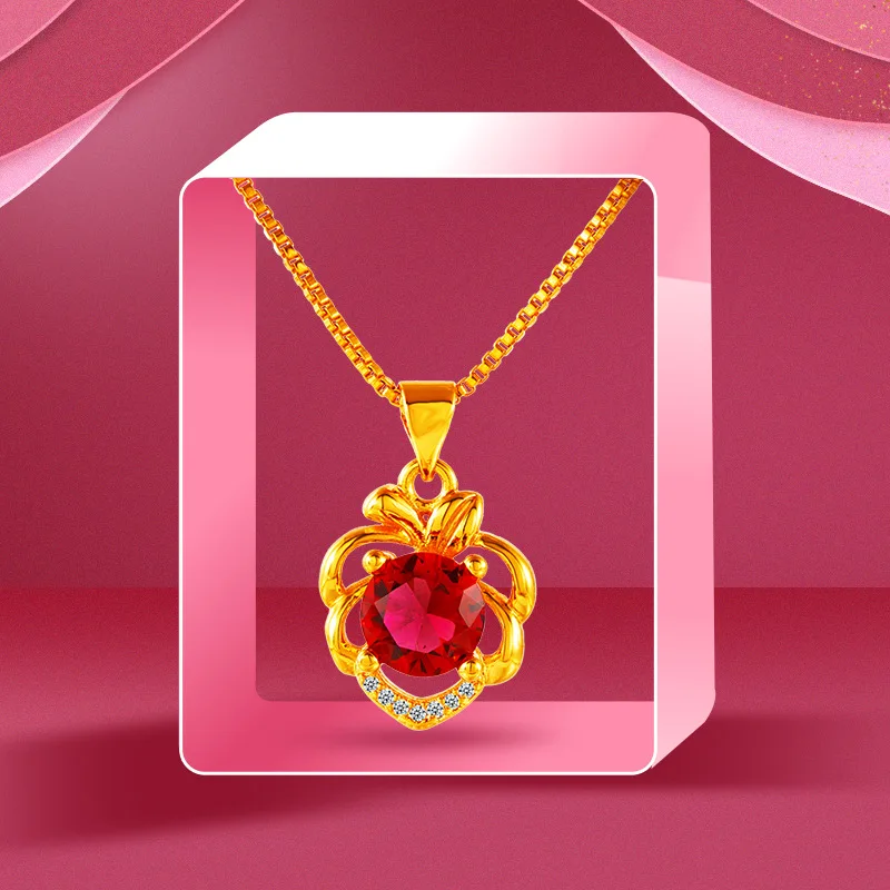

2020 fashion Necklace for women geometric crystal Pendant For Women Elegant Clavicle 24K Gold Necklace Wedding Jewelry Wholesale