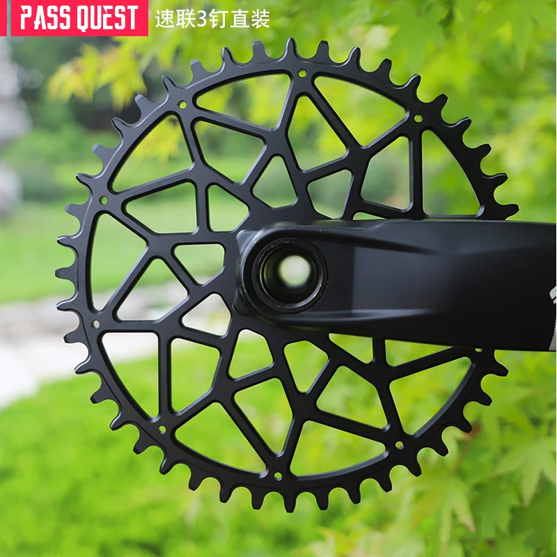 

PASS QUEST NEW GXP Round Oval 0mm Offset 32T-38T Chainring MTB Tight Width Bike Bicycle Chainring for Sram XX1 GX Adler X9