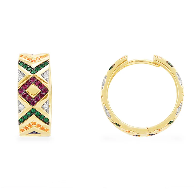 

UMGODLY Роскошные брендовые модные дизайнерские маленькие серьги-кольца желтого и золотого цвета с ярким кубическим цирконием, Женские Ювелир...