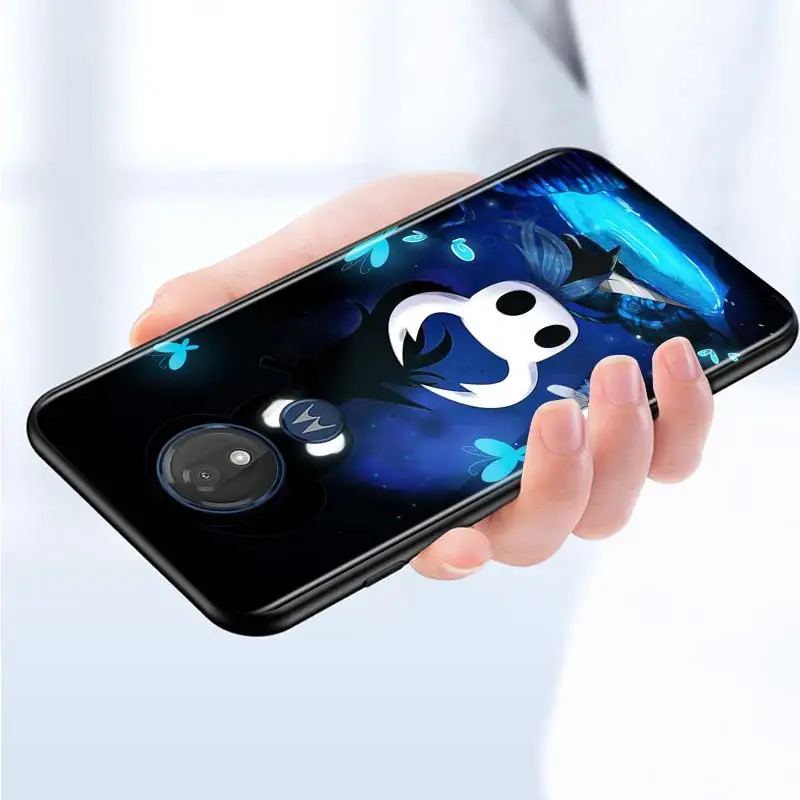 

Cute Hollow Knight for Motorola G9 G8 G E7 E6 One Play Marco Hyper Fusion Stylus Power Edge Plus Black Phone Case