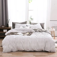 100 cotton duvet cover sets simple stripes bedding set with pillowcases single double queen king size quilt cover bedclothes