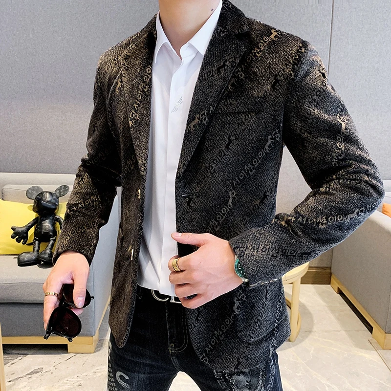 

2021 осенне-зимние мужские блейзеры, шерстяной вельветовый повседневный костюм, куртки, роскошное ретро свадебное Деловое платье, пальто, ули...