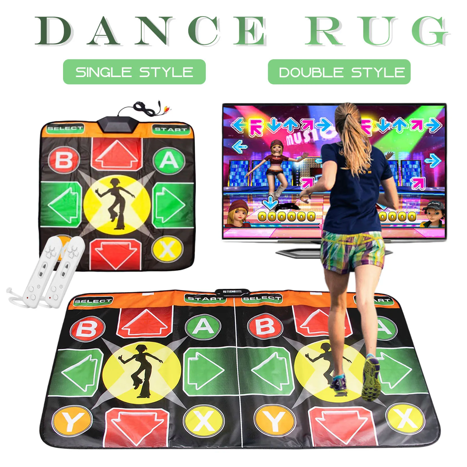 

Interesting Duided Children's Adult Entertainment Luminous Double/Single Version 3D Game Dancing Mat Running Mat Children's Toys