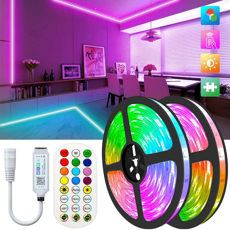 Bluetooth цветных (RGB) светодиодных лент светильник 5M10M15M20M25M30MRGB Лента светодиодная