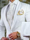 Смокинги для жениха, атласные мужские костюмы с лацканами, свадебные костюмы из 2 предметов (пиджак + брюки + галстук) D201