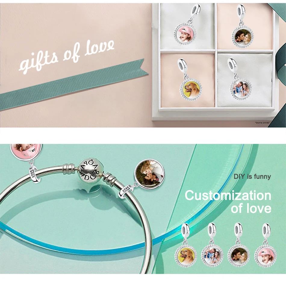 Подлинное Стерлинговое Серебро 925 пробы очаровательные бусины на заказ фото