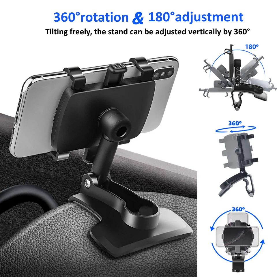 

Universal Dashboard Car Phone Holder Easy Clip Mount Stand GPS Display Bracket Car Front Support Stand for iPhone Oneplus Xiaomi