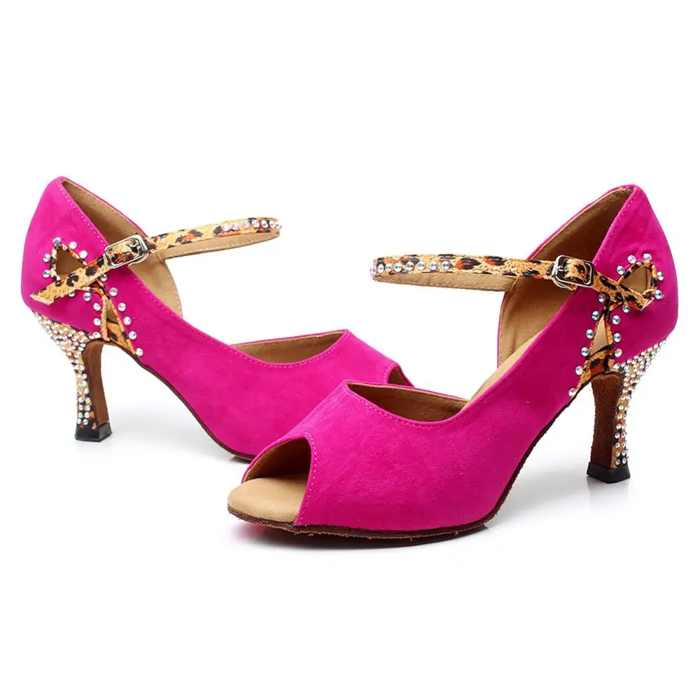 DKZSYIM/женская Танцевальная обувь из замши для латинских танцев Сандалии сальсы