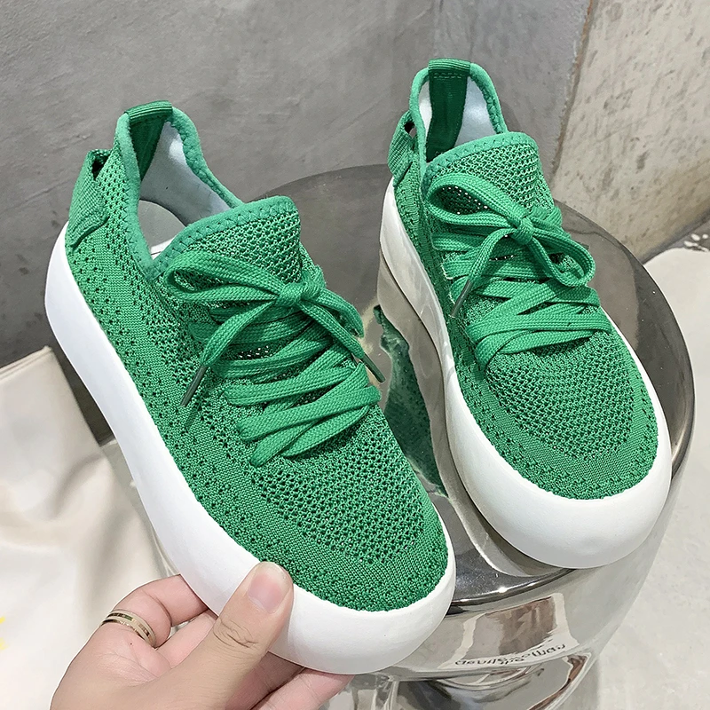 

2021 New Fashion Mesh Spring Autumn Breathable Walking Flats Running Sport Shoes Designer Sneakers Women Platform Casual Shoes