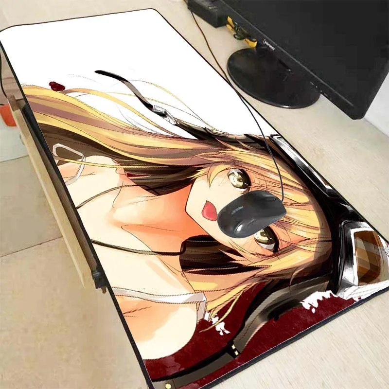 Большой игровой коврик для мыши XGZ Anime Girl серия Monogatari водонепроницаемый с