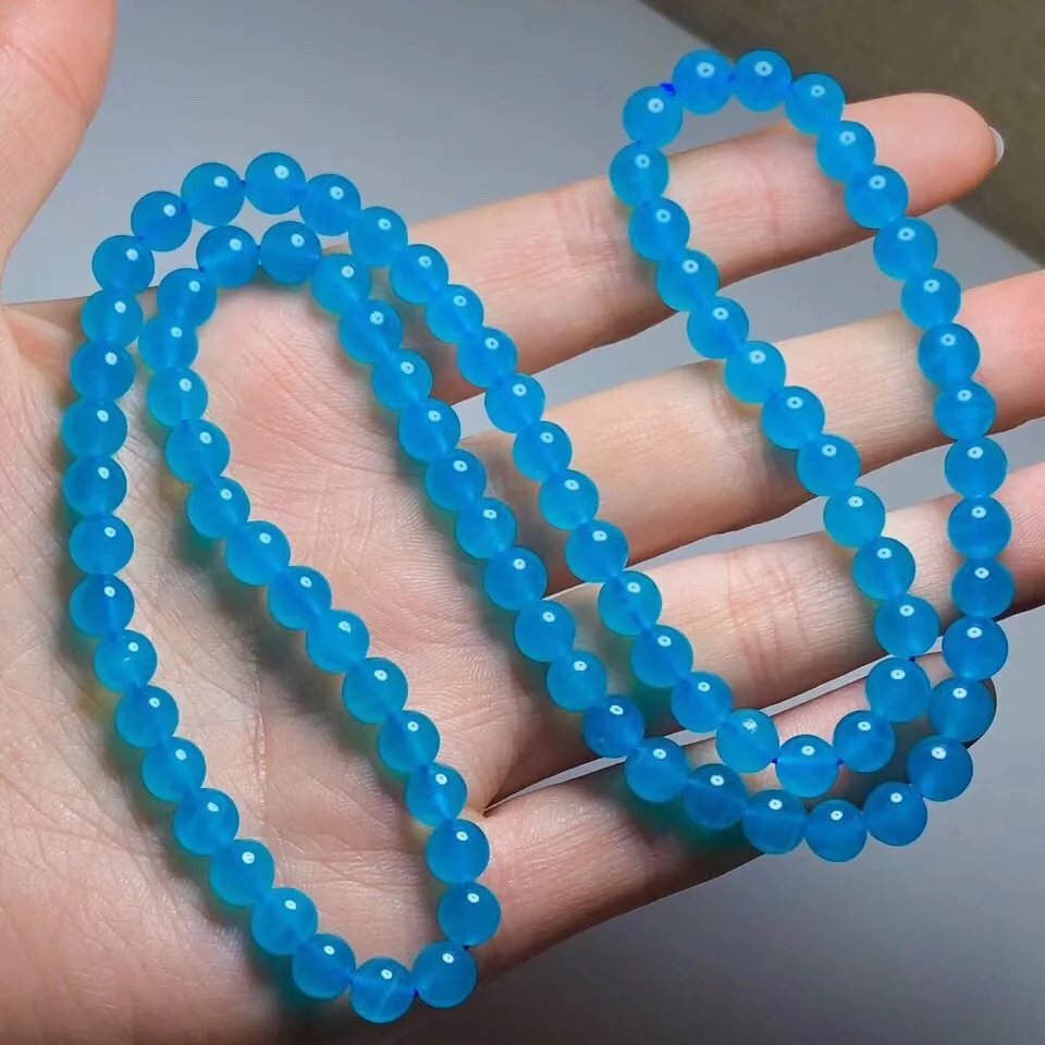 

6mm Top Natural Blue Amazonite Bracelet For Woman Lady Man Crystal Stone Love Gift Round Beads 3 Laps Fashion Jewelry AAAAA