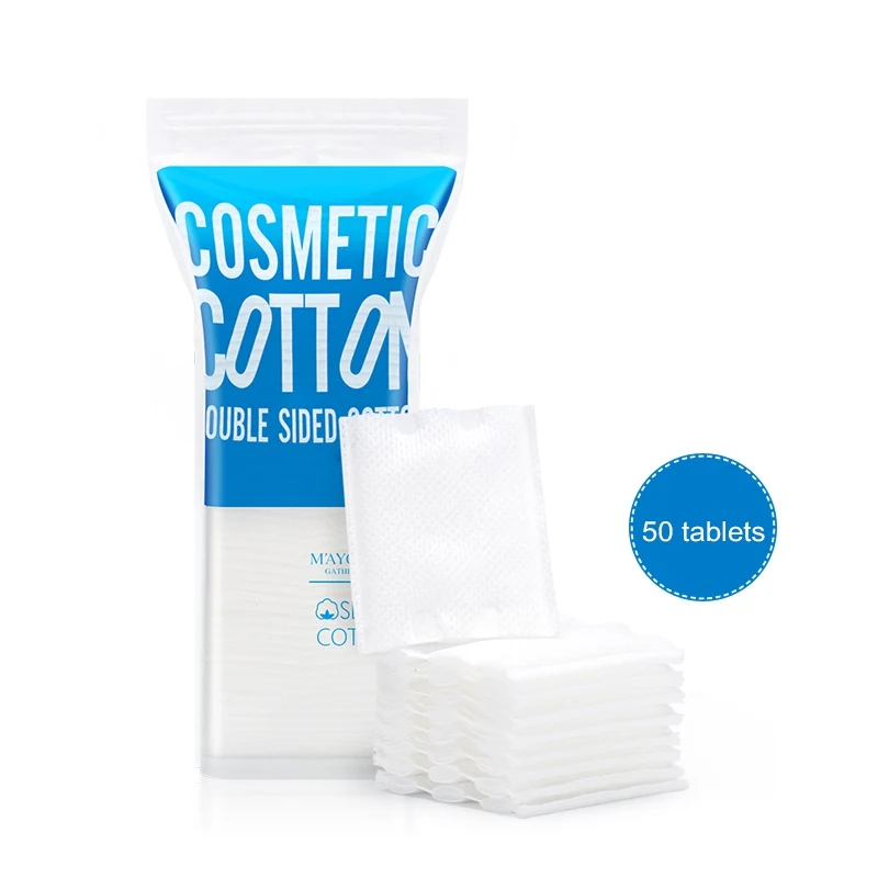 Ватные подушечки влажные и сухие двойного использования чистые косметические 50