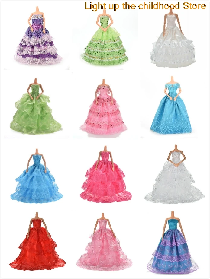

Multi Layers Elegant Handmade Wedding princess Dress For Doll Floral Doll Dress Clothes Clothing Dolls Accessories