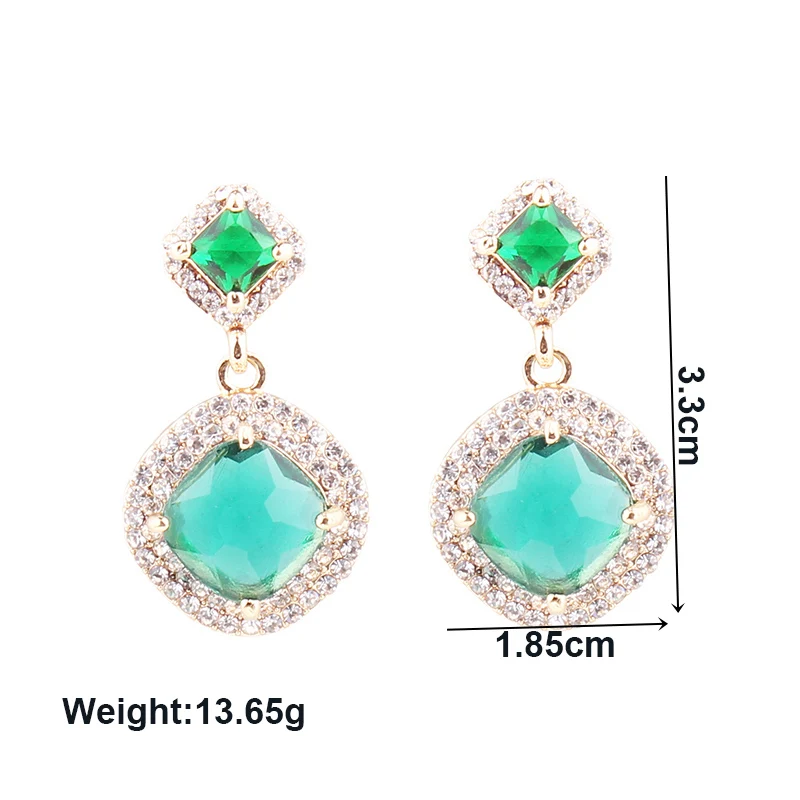 LUBOV 2019 Новые Модные Разноцветные квадратные циркониевые висячие серьги-подвески