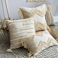 boho handmade woven pillowcase with tassels tufted home decor cushion cover sofa living room decoration 30x50cm 45x45cm