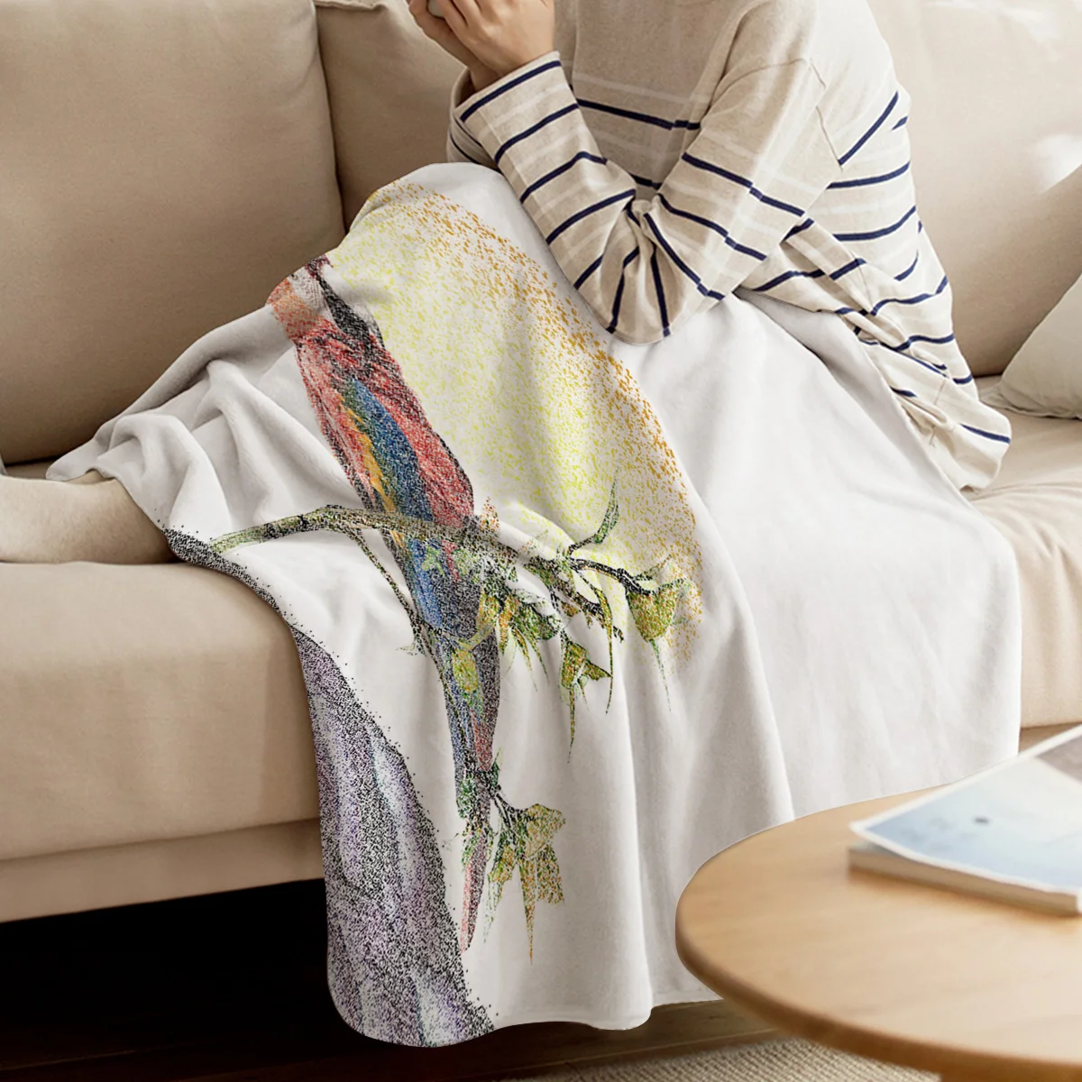 Фланелевое Одеяло с рисунком попугая мягкое одеяло стирающиеся одеяла для