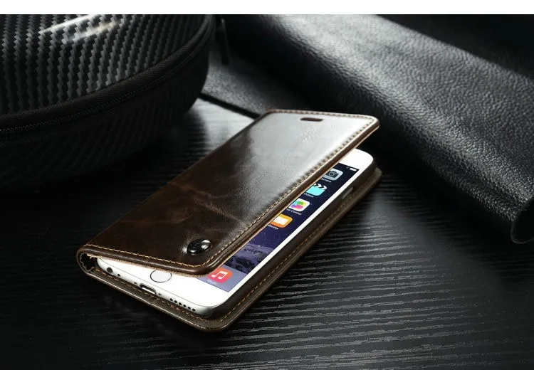 Деловой чехол для iPhone 5S 5 SE, роскошный прочный кожаный магнитный чехол для iPhone 6 S 7 8 Plus X XS Max XR, флип-держатель для карт, чехол