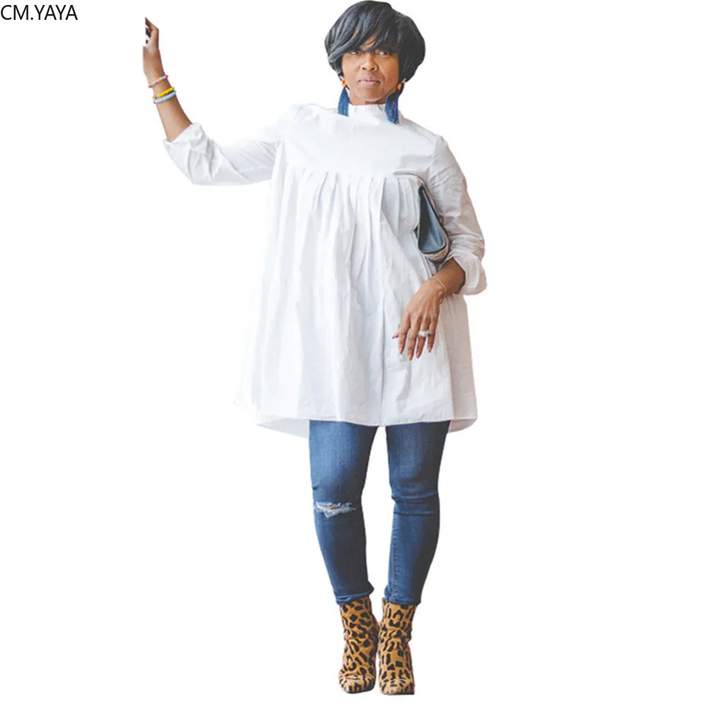 Осенняя женская обувь с длинным рукавом Свободная блузка высокой горловиной