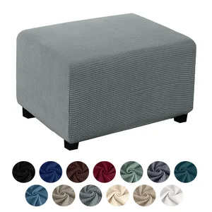 2 sizes footstool cover jacquard fabric footrest cover flexible furniture protection removable ottoman cover for home free global shipping