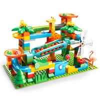 new piano slide marble maze run rolling ball building blocks set windmill toy parts compatible