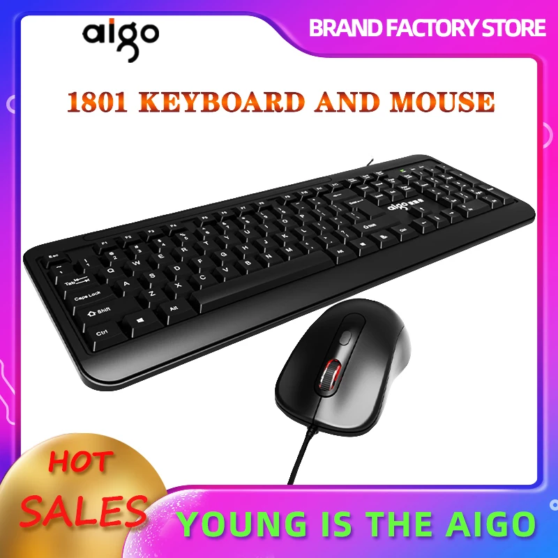 Aigo ak1801 игровая клавиатура и мышь 104 клавиши Водонепроницаемая Проводная комплект