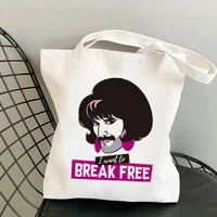 2021 shopper puple freddie mercury printed tote bag women harajuku shopper handbag girl shoulder shopping bag lady canvas bag