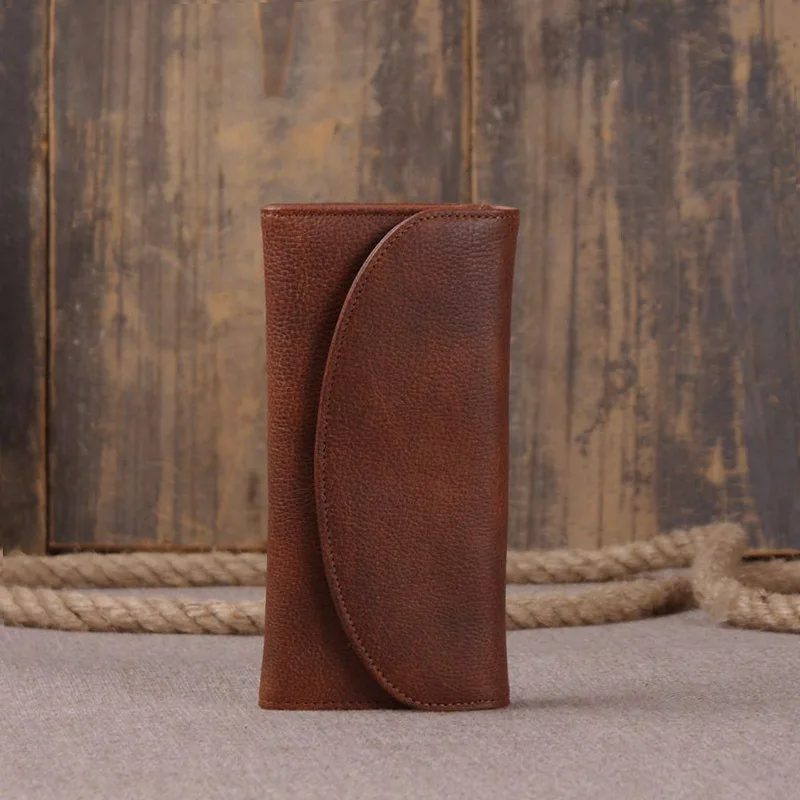

New Style Long WOMEN'S Handbag Hand-rub Color Card Bit More Wallet Leather Wallet for Man