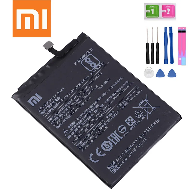 Оригинальный аккумулятор Xiao mi 100% BN44 4000 мАч для Xiaomi Redmi 5 Plus высококачественные